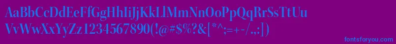 フォントKeplerstdSemiboldscndisp – 紫色の背景に青い文字