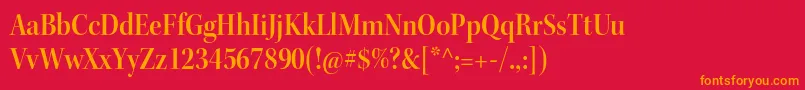 フォントKeplerstdSemiboldscndisp – 赤い背景にオレンジの文字