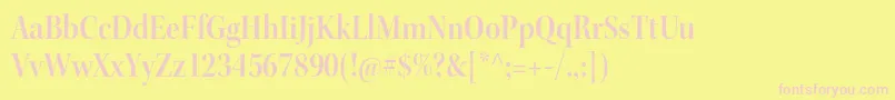 Czcionka KeplerstdSemiboldscndisp – różowe czcionki na żółtym tle