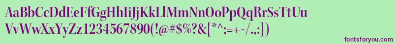 Шрифт KeplerstdSemiboldscndisp – фиолетовые шрифты на зелёном фоне