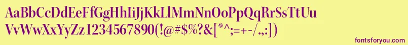 KeplerstdSemiboldscndisp Font – Purple Fonts on Yellow Background