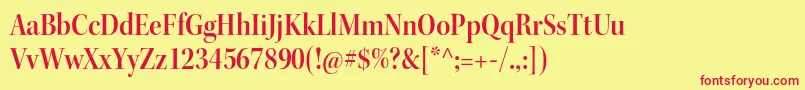 フォントKeplerstdSemiboldscndisp – 赤い文字の黄色い背景