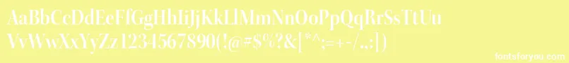 KeplerstdSemiboldscndisp-Schriftart – Weiße Schriften auf gelbem Hintergrund