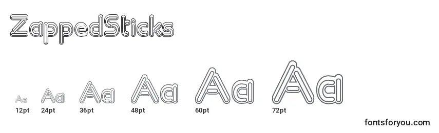 ZappedSticks Font Sizes