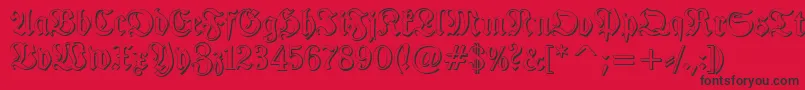 TypographerfrakturShadow Font – Black Fonts on Red Background