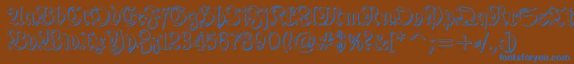 TypographerfrakturShadow Font – Blue Fonts on Brown Background