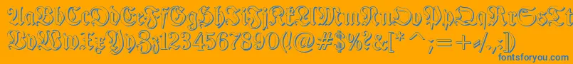 TypographerfrakturShadow Font – Blue Fonts on Orange Background