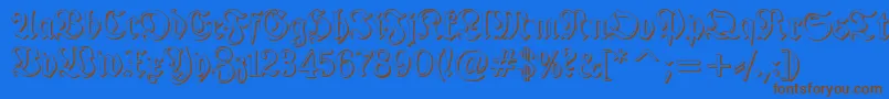 TypographerfrakturShadow Font – Brown Fonts on Blue Background