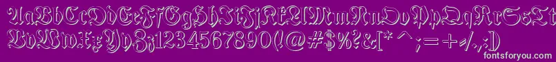 TypographerfrakturShadow Font – Green Fonts on Purple Background