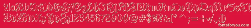 TypographerfrakturShadow Font – Green Fonts on Red Background