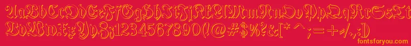 TypographerfrakturShadow Font – Orange Fonts on Red Background