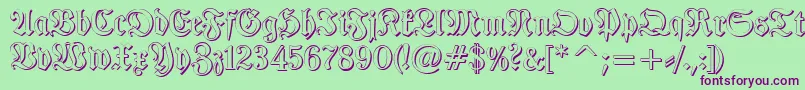 TypographerfrakturShadow Font – Purple Fonts on Green Background