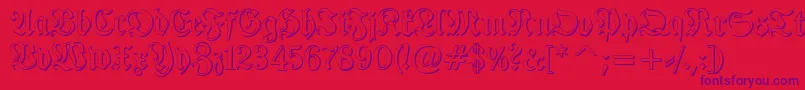 TypographerfrakturShadow Font – Purple Fonts on Red Background