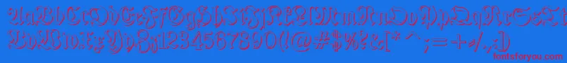 TypographerfrakturShadow Font – Red Fonts on Blue Background