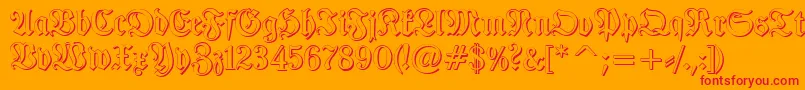 TypographerfrakturShadow Font – Red Fonts on Orange Background