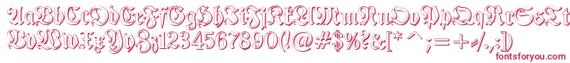 Fonte TypographerfrakturShadow – fontes vermelhas em um fundo branco