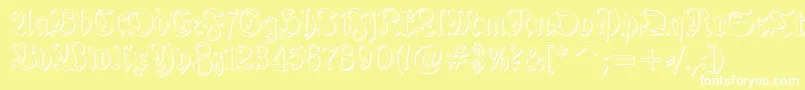 TypographerfrakturShadow Font – White Fonts on Yellow Background