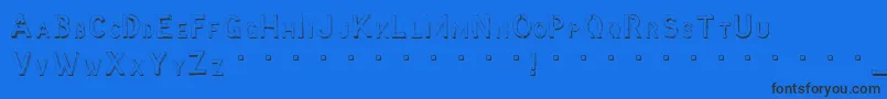 MccoyHellolori-Schriftart – Schwarze Schriften auf blauem Hintergrund