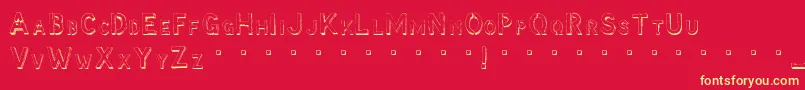 MccoyHellolori Font – Yellow Fonts on Red Background