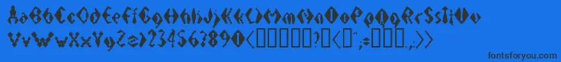 フォントElectrackSharp – 黒い文字の青い背景