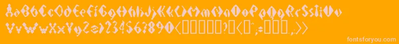 ElectrackSharp-Schriftart – Rosa Schriften auf orangefarbenem Hintergrund