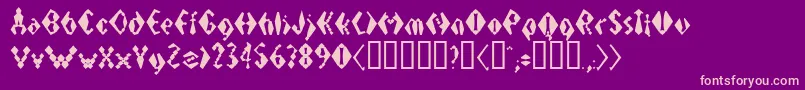 ElectrackSharp-fontti – vaaleanpunaiset fontit violetilla taustalla