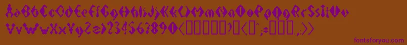フォントElectrackSharp – 紫色のフォント、茶色の背景