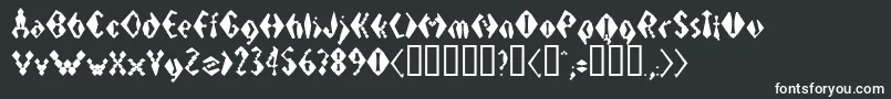 フォントElectrackSharp – 黒い背景に白い文字