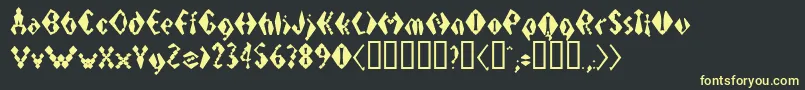フォントElectrackSharp – 黒い背景に黄色の文字