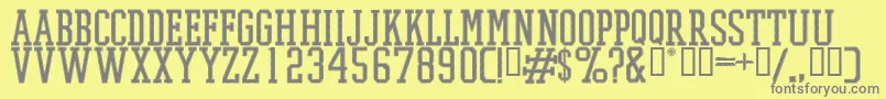 Promeshstitch Font – Gray Fonts on Yellow Background