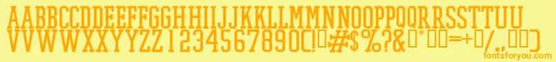 Promeshstitch Font – Orange Fonts on Yellow Background