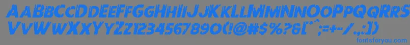 フォントRedundeadital – 灰色の背景に青い文字