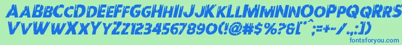 Шрифт Redundeadital – синие шрифты на зелёном фоне