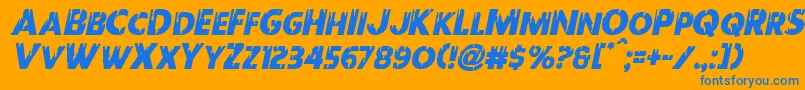 Redundeadital-fontti – siniset fontit oranssilla taustalla
