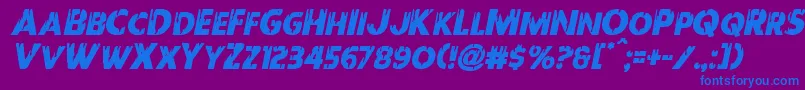 Redundeadital-Schriftart – Blaue Schriften auf violettem Hintergrund