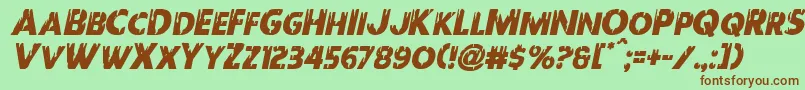 Шрифт Redundeadital – коричневые шрифты на зелёном фоне