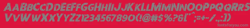 Redundeadital Font – Gray Fonts on Red Background