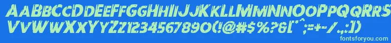 Redundeadital Font – Green Fonts on Blue Background