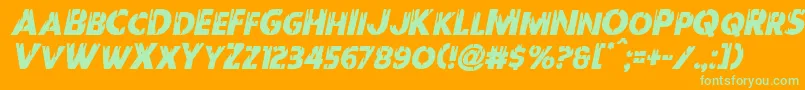 Redundeadital Font – Green Fonts on Orange Background
