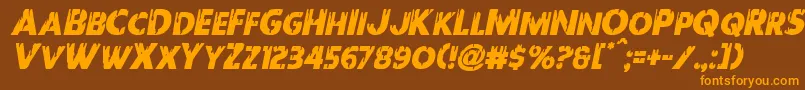 Redundeadital-fontti – oranssit fontit ruskealla taustalla
