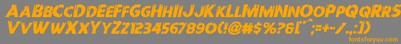 フォントRedundeadital – オレンジの文字は灰色の背景にあります。