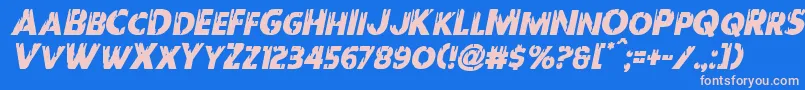 フォントRedundeadital – ピンクの文字、青い背景