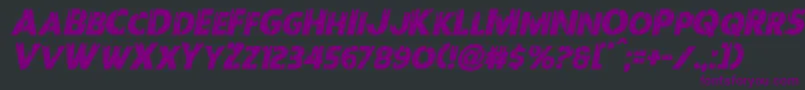 Шрифт Redundeadital – фиолетовые шрифты на чёрном фоне