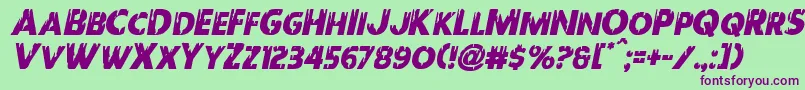 Redundeadital Font – Purple Fonts on Green Background