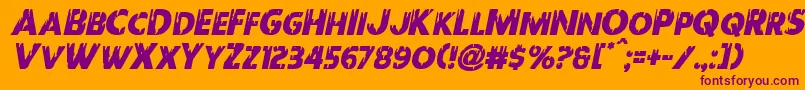 フォントRedundeadital – オレンジの背景に紫のフォント
