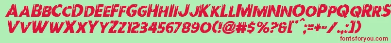 Fonte Redundeadital – fontes vermelhas em um fundo verde
