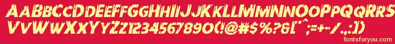 Redundeadital Font – Yellow Fonts on Red Background