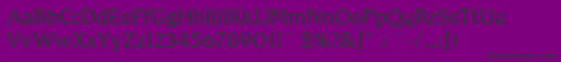 RomicLightPlain-Schriftart – Schwarze Schriften auf violettem Hintergrund
