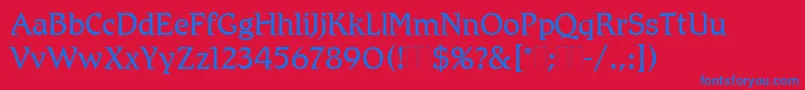 RomicLightPlain Font – Blue Fonts on Red Background