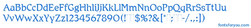 Шрифт RomicLightPlain – синие шрифты на белом фоне